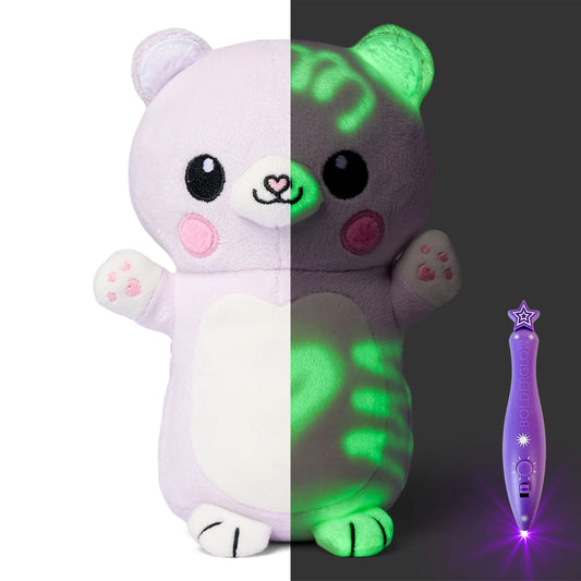 GlowBaby™ Glow-In-The-Dark Plush Toy with Magic Light Pen – Kids Night Drawing Toy (Small)
