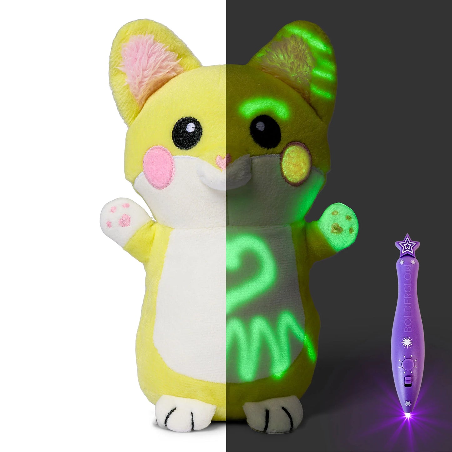 GlowBaby™ Glow-In-The-Dark Plush Toy with Magic Light Pen – Kids Night Drawing Toy (Small)