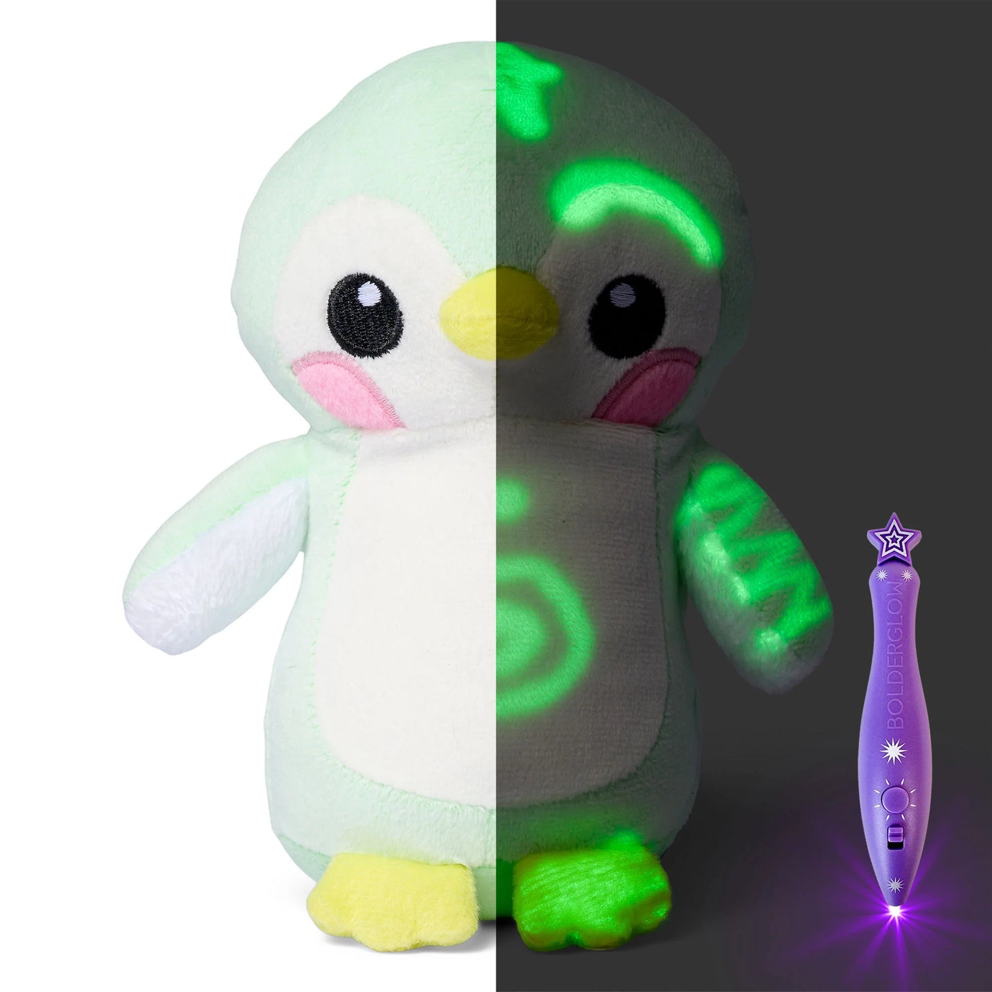 GlowBaby™ Glow-In-The-Dark Plush Toy with Magic Light Pen – Kids Night Drawing Toy (Small)